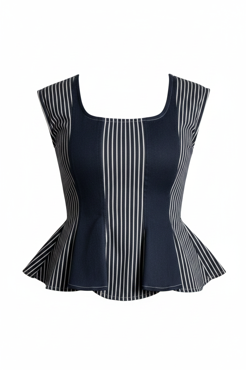 Blusa rayas completa fondo blanco