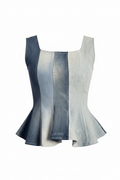 Top denim fondo blanco
