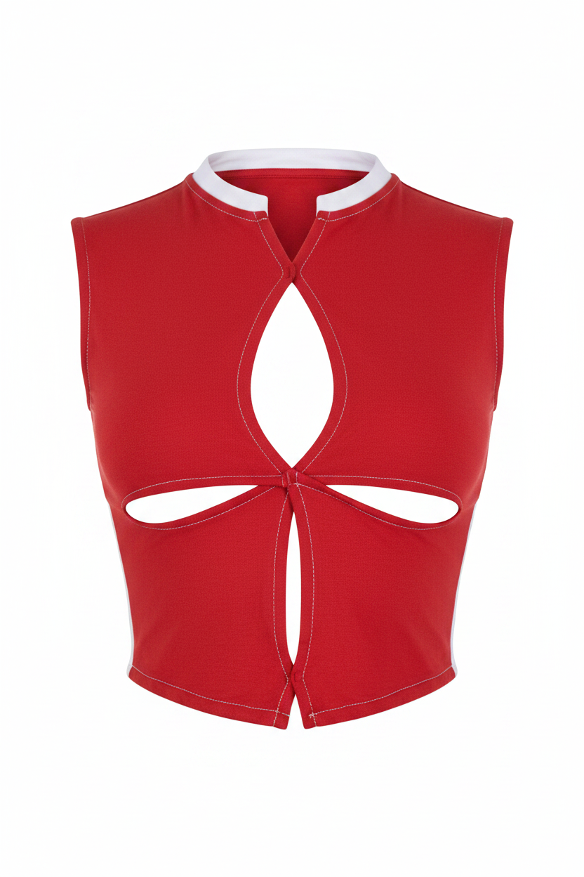 Top rojo fondo blanco