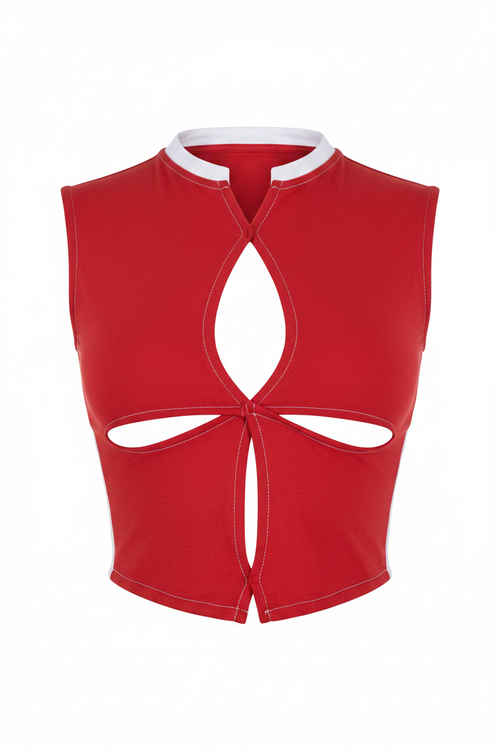 Top rojo fondo blanco